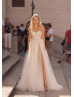 Strapless Sweetheart Ivory Lace Tulle Slit Sexy Wedding Dress Strapless Sweetheart Ivory Lace Tulle Slit Sexy Wedding Dress